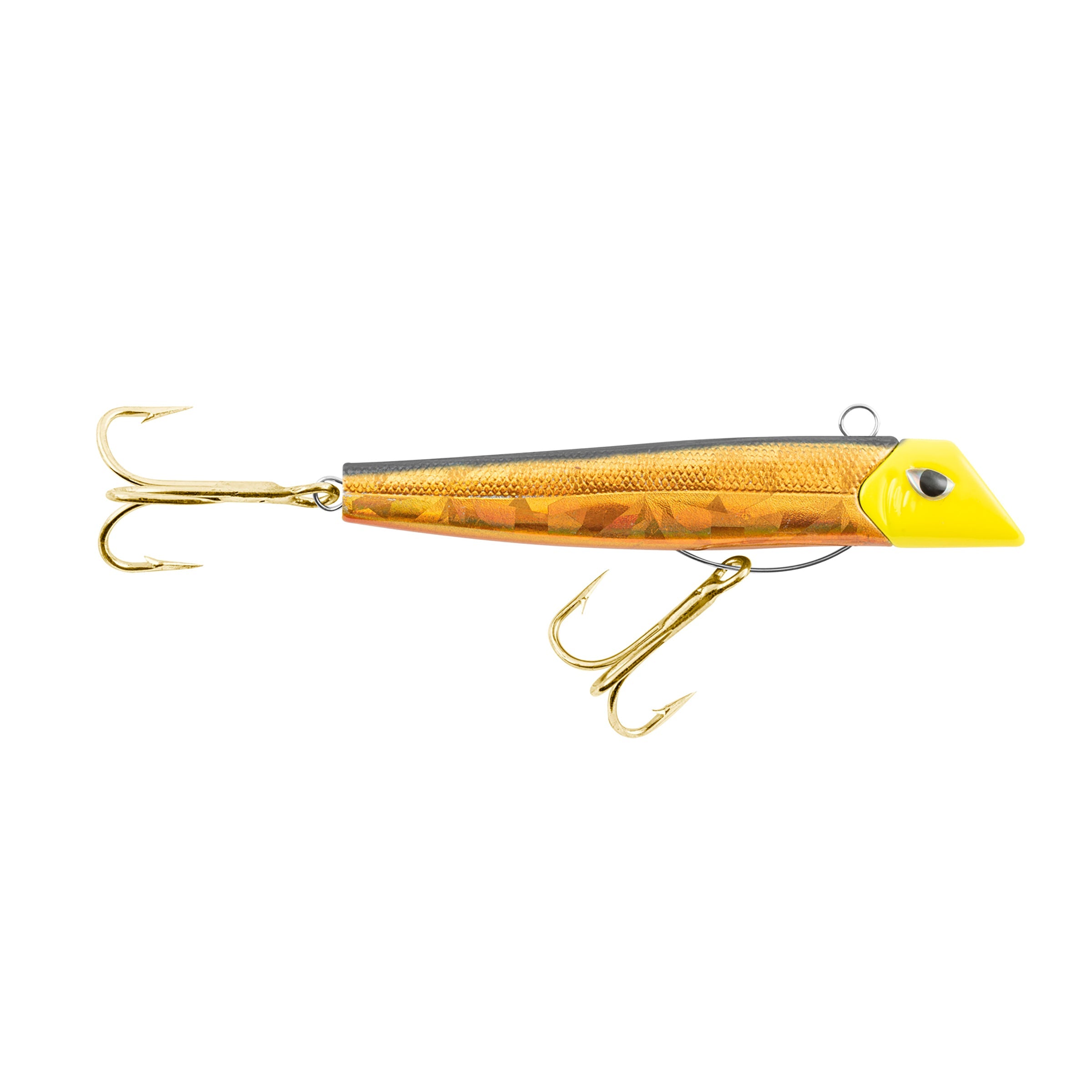 Got-cha Pro lure gold hook gold foil black back chartreuse head