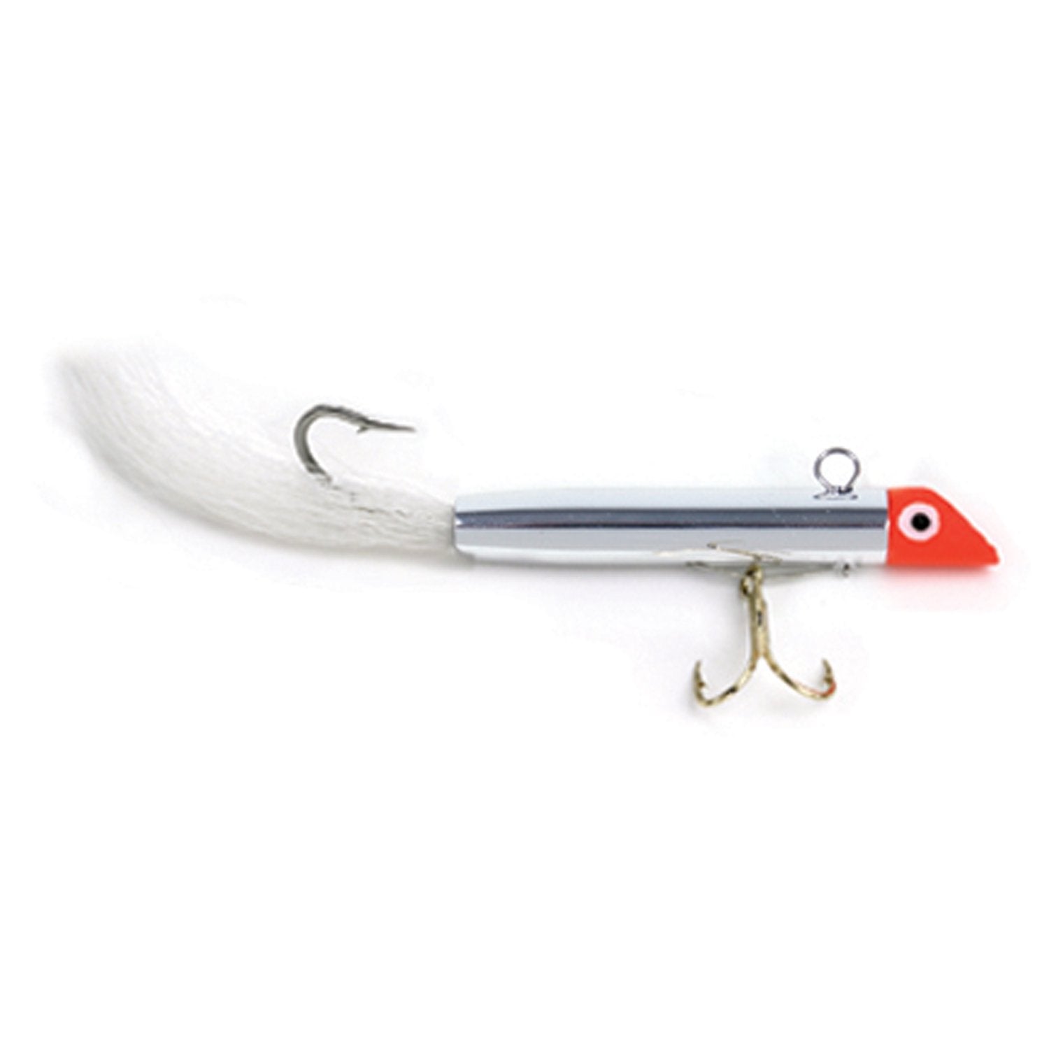 Got-Cha plug 300 series red head chrome body bucktail gold hook