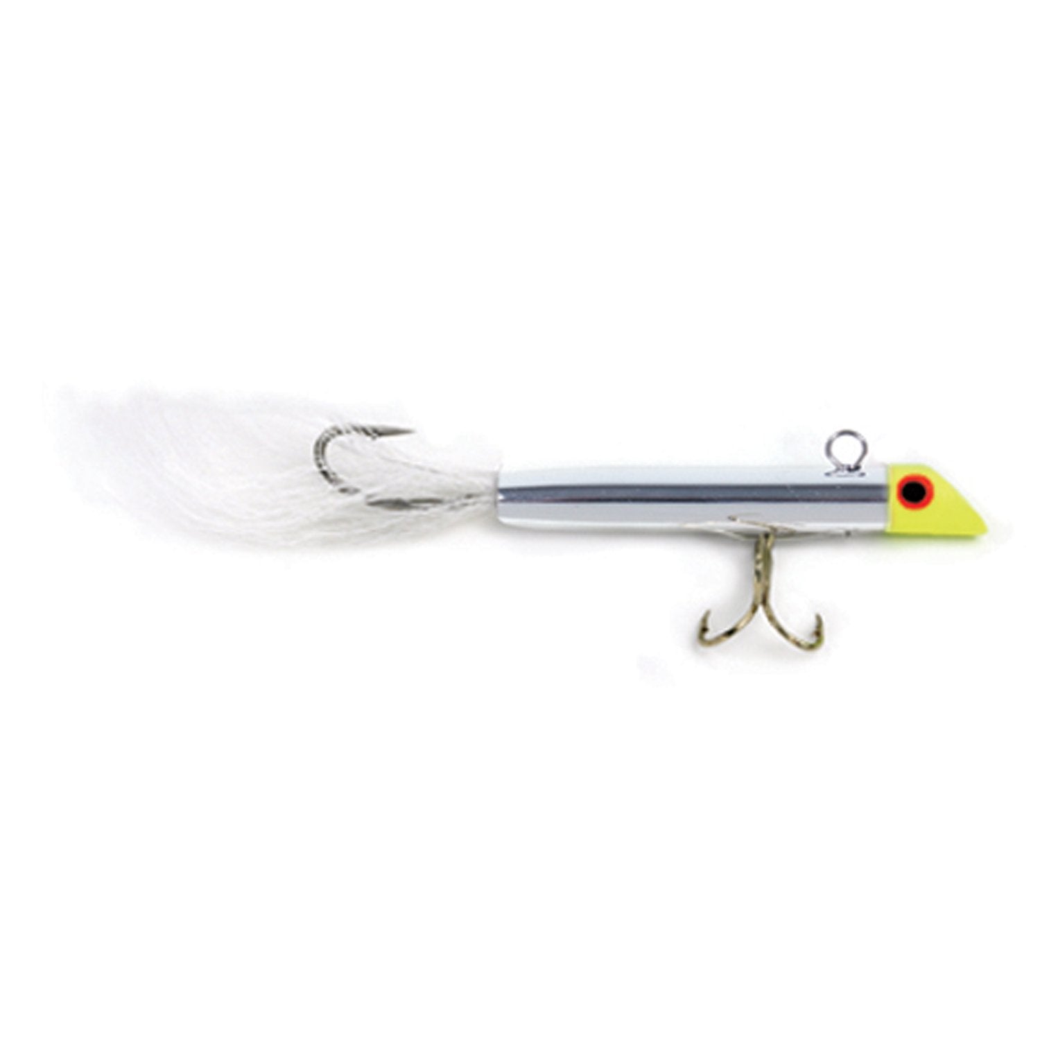 Got-Cha plug 300 series yellow head chrome body bucktail gold hook