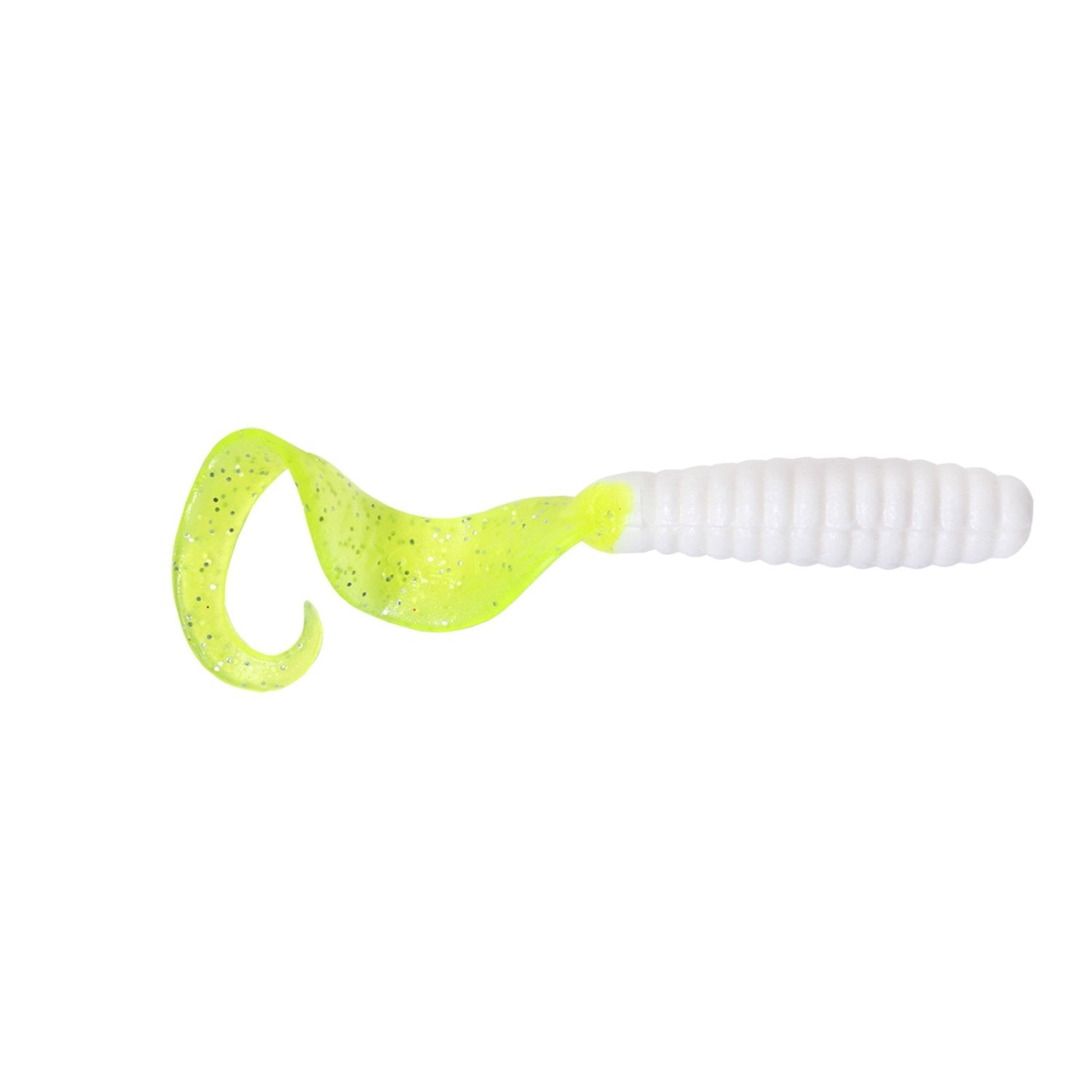 Got-cha 4 inch curtail white chartreuse tail