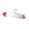 Got-Cha 3" soft plastic rigged shad with pearl body and red tail